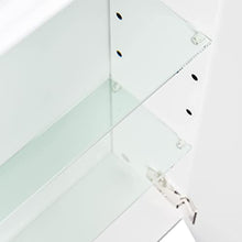 Set di mobili da bagno Firenze 90 (4 parti/C) bianco lucido e armadio a specchio