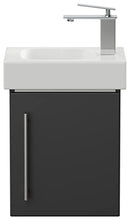 Mobile bagno con lavabo Geberit Icon 38cm a destra nero satinato