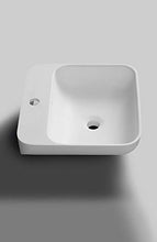 Rockstone - Lavabo sospeso, 40 x 40 cm, colore: Bianco opaco