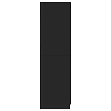 Montloxs Armadio a 2 Ante, ripiano, Appendiabiti e cassetto, mobili per Camera da Letto, 80x52x180 cm, Nero Lucido