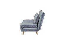 Meubletmoi - Divano convertibile a 2 posti, in velluto grigio, stile scandinavo