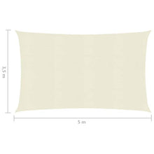 vidaXL Vela Parasole 160 g/m² Crema 3,5x5 m in HDPE