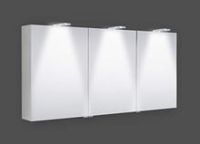 Generisch Mars Como - Armadietto a specchio in alluminio con specchio posteriore, 1500 x 700 x 155 mm