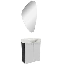 Fackelmann Set di mobili da Bagno per Ospiti con lavabo e Specchio, 55 cm, 3 Pezzi
