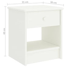 vidaXL Comodini 2pz Bianco 35x30x40 cm Pino Massello