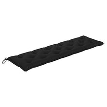 vidaXL Panca da Giardino con Cuscino Nero 175 cm in Massello di Teak