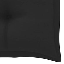 vidaXL Panca da Giardino con Cuscino Nero 112 cm in Legno di Teak