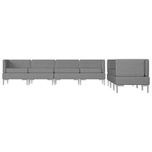 FAMIROSA Set di Divani 7 pz in Tessuto Grigio Scuro-2870