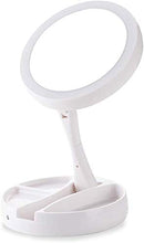 HMMN Specchio a LED Portatile Pieghevole, Specchio Trucco Illuminato LED a Due Lati Illuminato Specchio cosmetico Illuminato con Luce dimmerabile