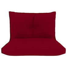 vidaXL Cuscini per Divano Pallet 2 pz Rosso Vino in Tessuto