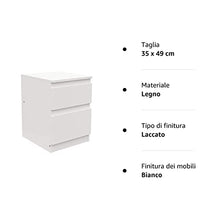 Ikea Kullen – Cassettiera a 2 cassetti, 35 x 49 cm, Colore Bianco