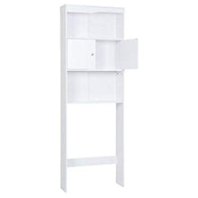 HNGPB - Armadietto per lavatrice, per bagno, WC, con 2 ante scorrevoli e ripiani, per WC, bagno, balcone (bianco)