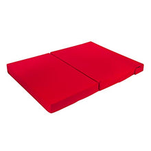 Futon Z - Divano letto matrimoniale, pieghevole, per adulti e bambini, con cerniera rimovibile, colore: Rosso