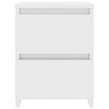 SKM Comodini 30x30x40 cm in Truciolato Minimalismo per Camera (Bianco Lucido, 2 PZ)