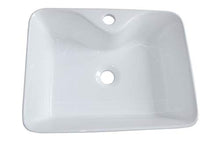 1 lavabo in ceramica rettangolare con foro per rubinetto, 48 x 37 cm