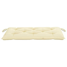 vidaXL Panca da Giardino e Cuscino Bianco Crema 112 cm Legno di Teak