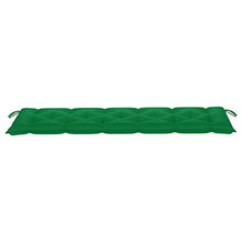 vidaXL Panca da Giardino con Cuscino Verde 175 cm in Massello di Teak