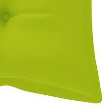 vidaXL Panca da Giardino e Cuscino Verde Brillante 240cm Legno di Teak