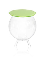 Iplex Design Bollino Tavolino/Comodino Contenitore, Plexiglass/PMMA, Verde/Trasparente