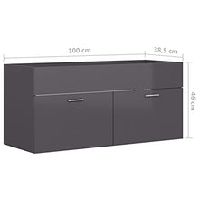 vidaXL Set Mobili da Bagno 2 pz Grigio Lucido in Truciolato