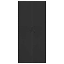 Tidyard Armadietto Nero 80x35,5x180 cm in Truciolato