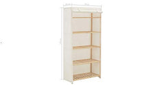 Hanper - Armadio in tessuto a 4 strati, per campeggio, con asta appendiabiti, 79 x 40 x 170 cm, colore: Bianco
