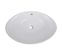 Lavabo in ceramica, bianco, 590 x 385 x 190 mm