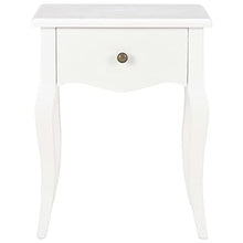 SKM Comodino Bianco 40x30x50 cm in Legno Massello di Pino