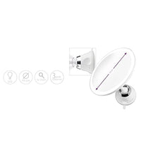 medisana CM 850 specchio da trucco rotondo con forte ventosa - specchio da tavolo con illuminazione a LED e ingrandimento 5x - specchio da trucco con diametro 19 cm