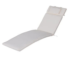 Outsunny Cuscino per Sdraio Lettino Prendisole da Giardino 198x53x5cm Bianco Crema