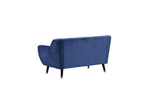Mobilier Deco - Divano a 2 posti, in velluto, colore: Blu Louise