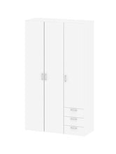 Armadio 3 ante e 3 cassetti bianco, 115,8X49,50X200,40H