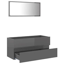 vidaXL Set Mobili da Bagno 2 pz Grigio Lucido in Truciolato