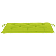 vidaXL Panca da Giardino con Cuscino Verde Brillante 112 cm Legno Teak