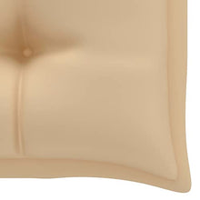 vidaXL Panca da Giardino con Cuscino Beige 112 cm in Legno di Teak