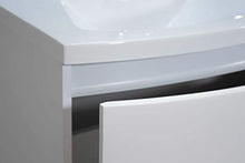 OrionShop Mobile Bagno Sospeso NILA da 85cm Bianco Opaco con Lavabo Specchio e Lampada LED Inclusi