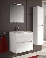 NOJA 600-700 - Set di mobili da bagno da 60 o 70 cm, con specchio e faretto a LED, varie finiture