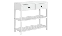 Tavolo consolle da pavimento per bagno/casa, con 2 cassetti, colore: bianco