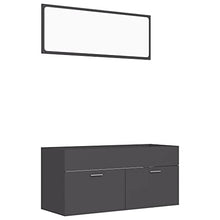 vidaXL Set Mobili da Bagno 2 pz Grigio in Truciolato
