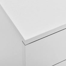 [en.casa] Comodino da Letto Elegante Bianco 3 x cassetti truciolato