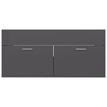 vidaXL Set Mobili da Bagno 2 pz Grigio Lucido in Truciolato