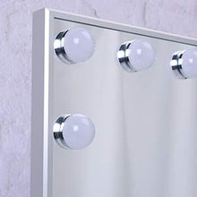 WONSTART specchio trucco con luci, Specchio per Il Trucco con 15 Pezzi di luci a LED da Tavolo o Specchio per Il Montaggio a Parete (42/51 Silver)