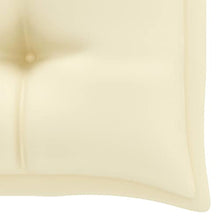 vidaXL Panca da Giardino e Cuscino Bianco Crema 112 cm Legno di Teak