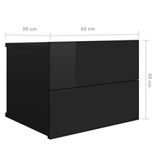vidaXL Comodini Nero Lucido 2 pz 40x30x30 cm in Truciolato