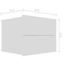 SKM Comodino Bianco 40x30x30 cm in Truciolato
