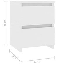 SKM Comodini Bianchi 2 pz 30x30x40 cm in Truciolato