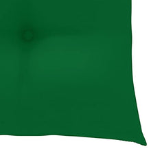 vidaXL Sedia a Dondolo con Cuscino Verde in Legno di Teak