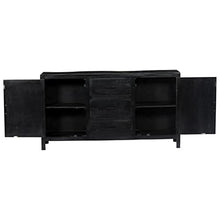 vidaXL Credenza Armadio Madia Resistente Solida Robusta Durevole Elegante Pratica Rustica di Tendenza Nera 147x40x80 cm Legno Massello di Mango