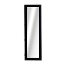 homcom – Armadio Portagioielli da Parete con Specchio in Legno MDF, Nero,37x9.5x121cm