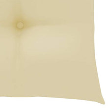 vidaXL Sedia a Dondolo con Cuscino Bianco Crema in Legno di Teak